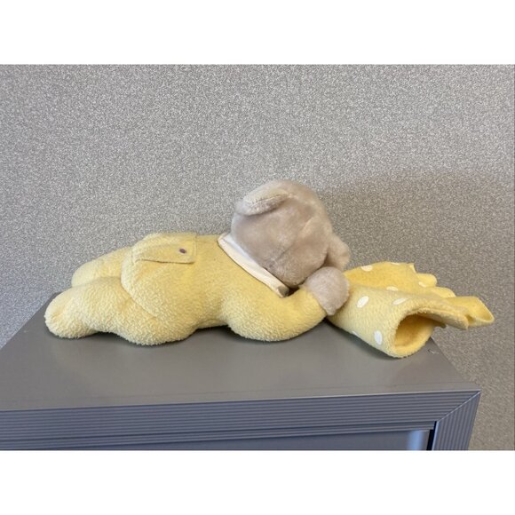 Goffa Sleeping Stuffed Plush Teddy Bear Cream W/Yellow Pajamas Prays works - Picture 6 of 10